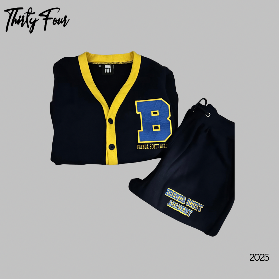 Brenda Scott Academy Black & Blue with Gold Trim Sweatsuit
