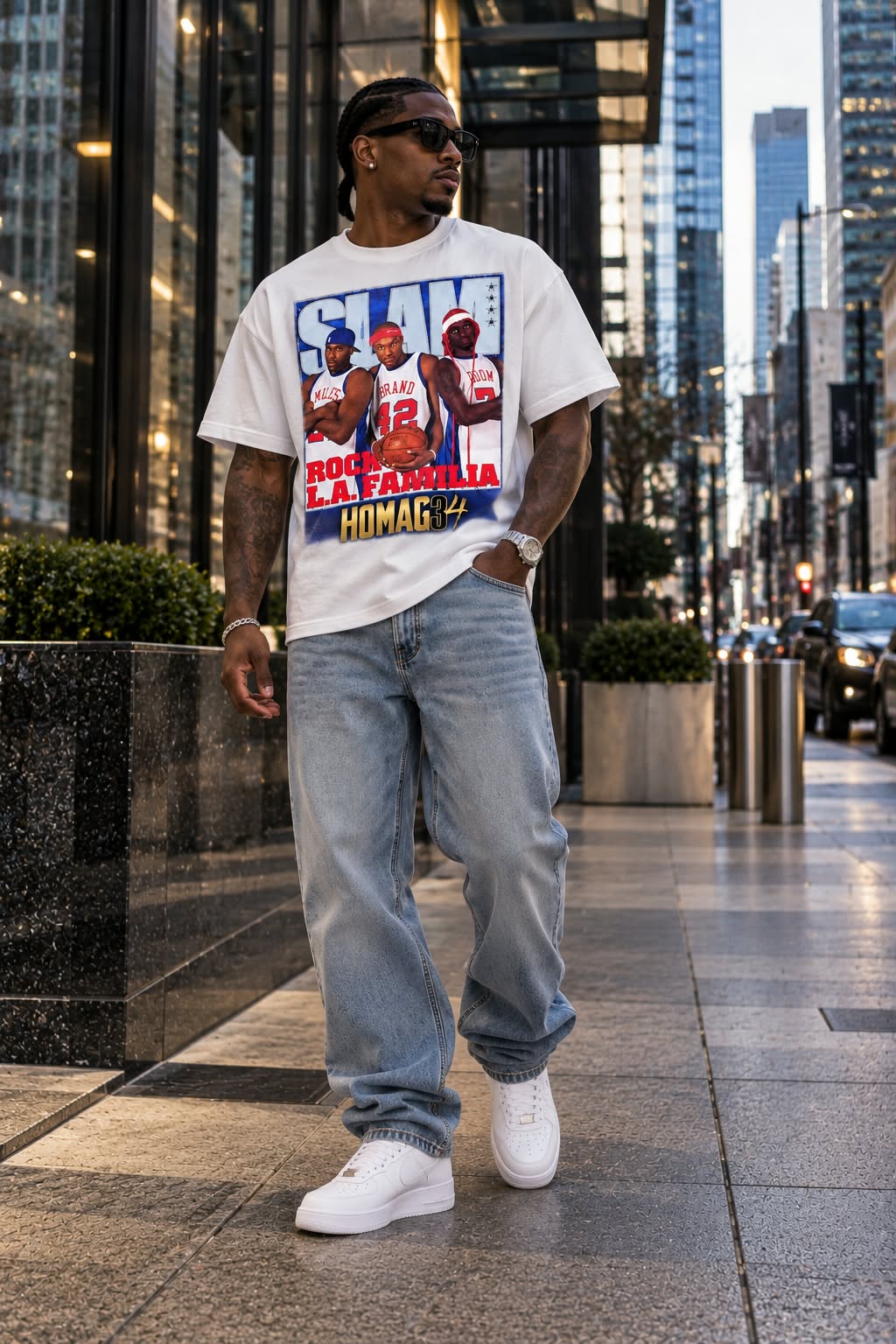 HOMAG34 “Rock L.A. Familia” Retro Basketball Hoodie & T-Shirt