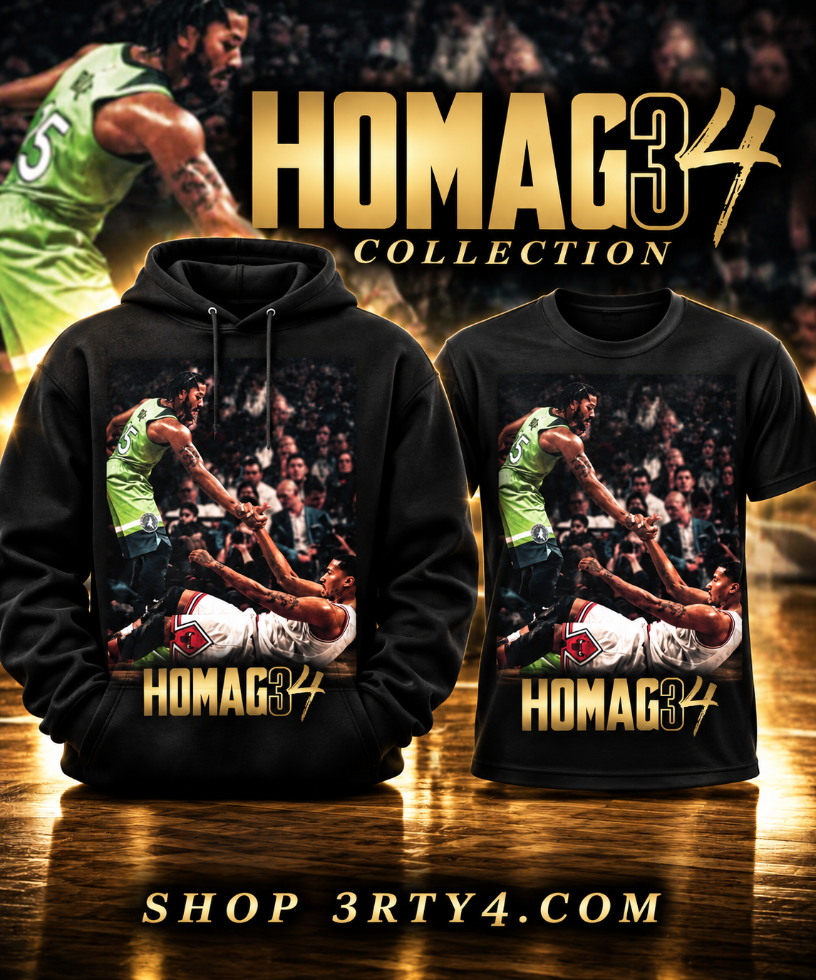 HOMAG34 HELP HIM UP  Basketball Tribute Hoodie & T-Shirt