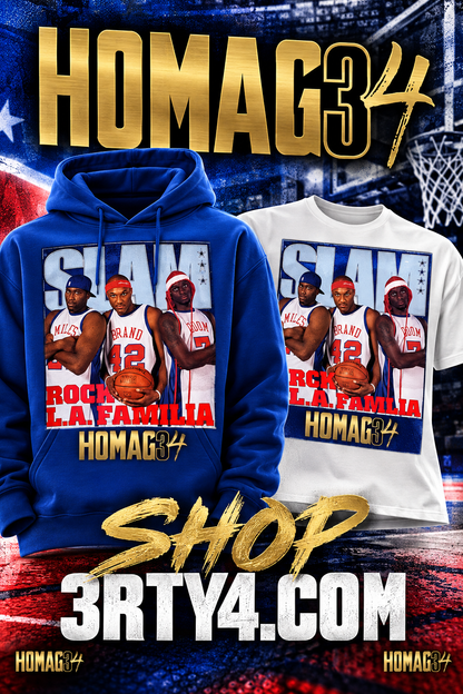 HOMAG34 “Rock L.A. Familia” Retro Basketball Hoodie & T-Shirt