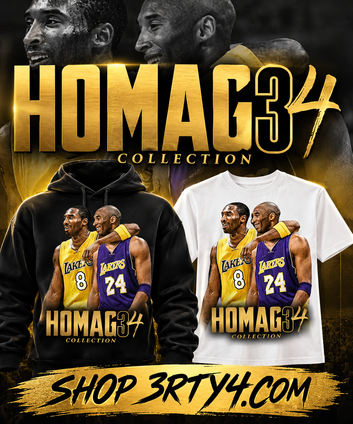 Homag34 Collection – Kobe  Tribute Hoodie & T-Shirt